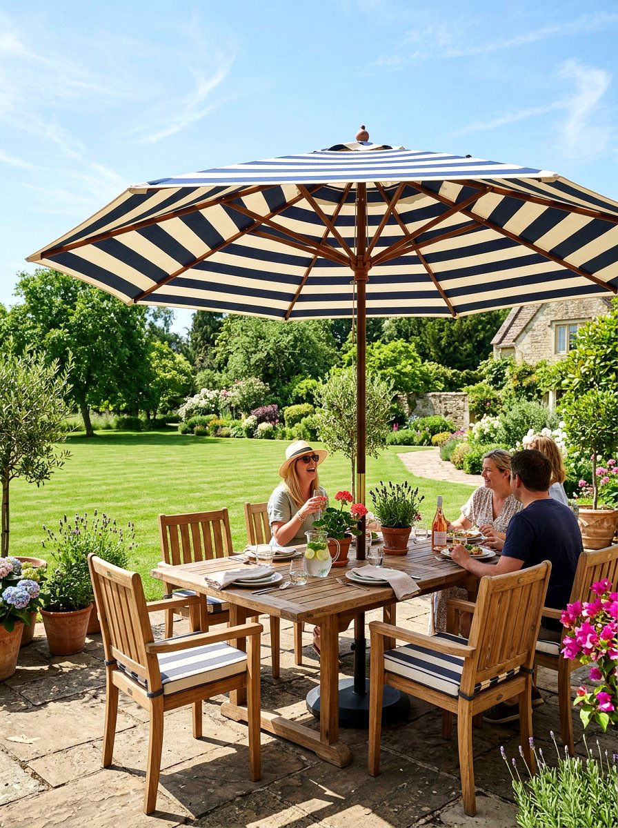 Patio umbrella - 25 Patio Spring Decor Ideas