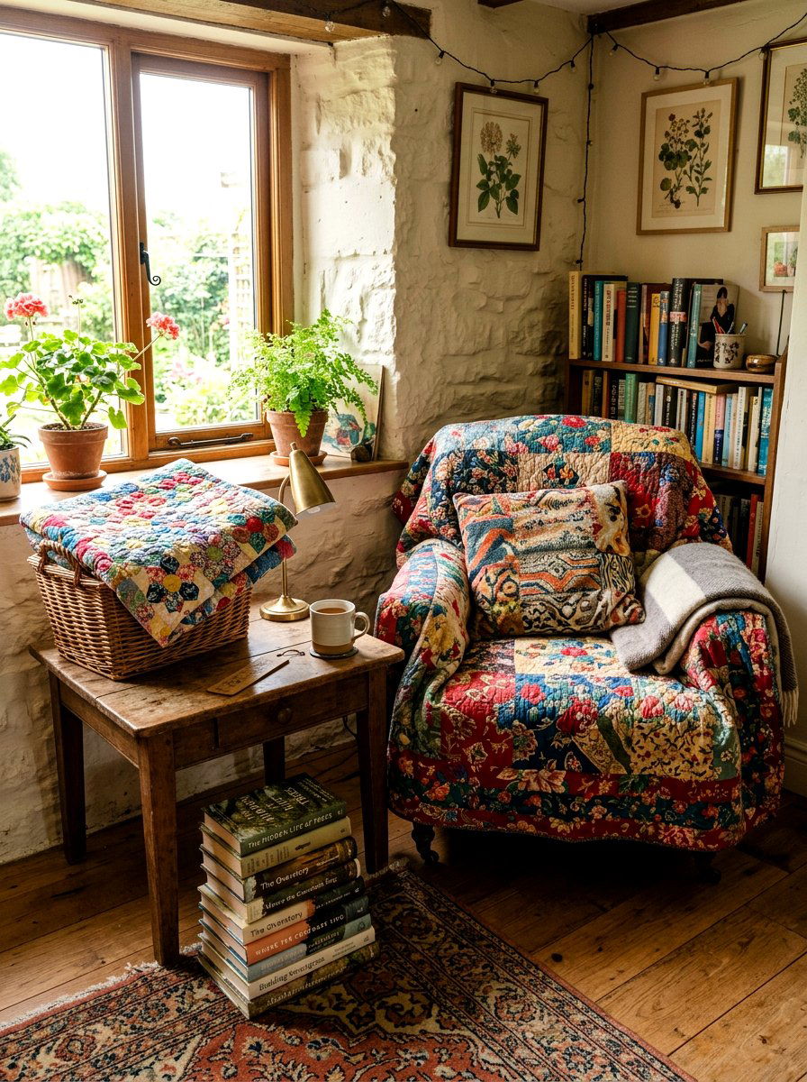 Patterned Quilt Flower - 25 Spring DIY Fabric Flower Ideas