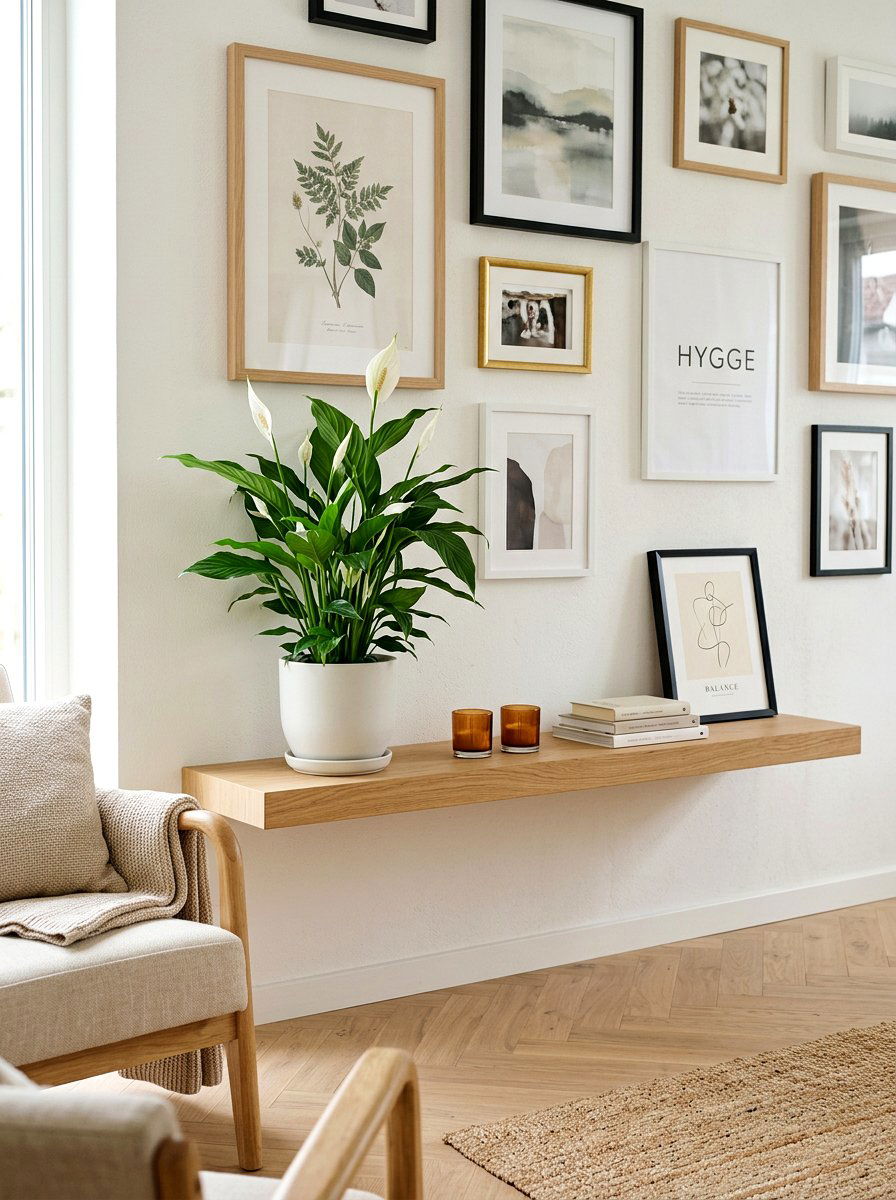 Peace Lily On Floating Shelf - 25 Spring Peace Lily Ideas