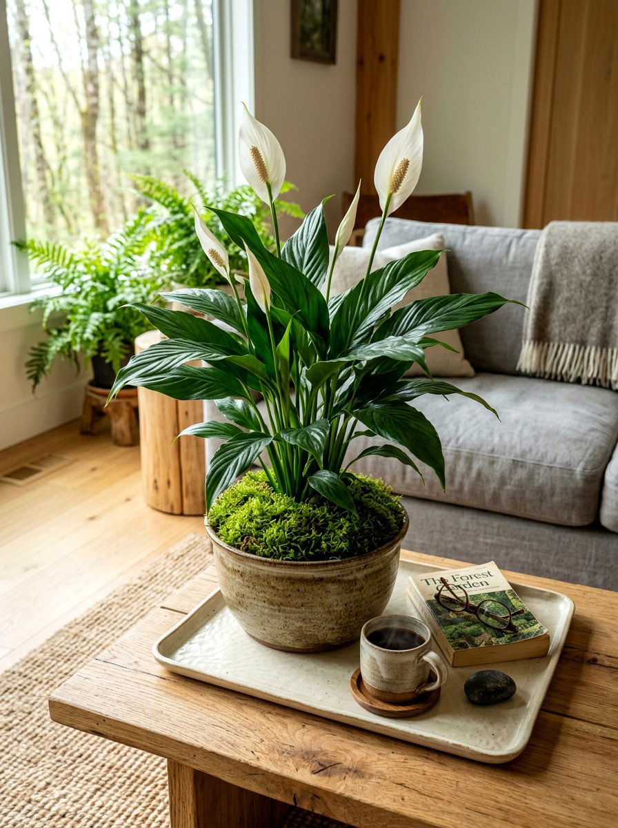 Peace Lily With Spring Moss Topper - 25 Spring Peace Lily Ideas