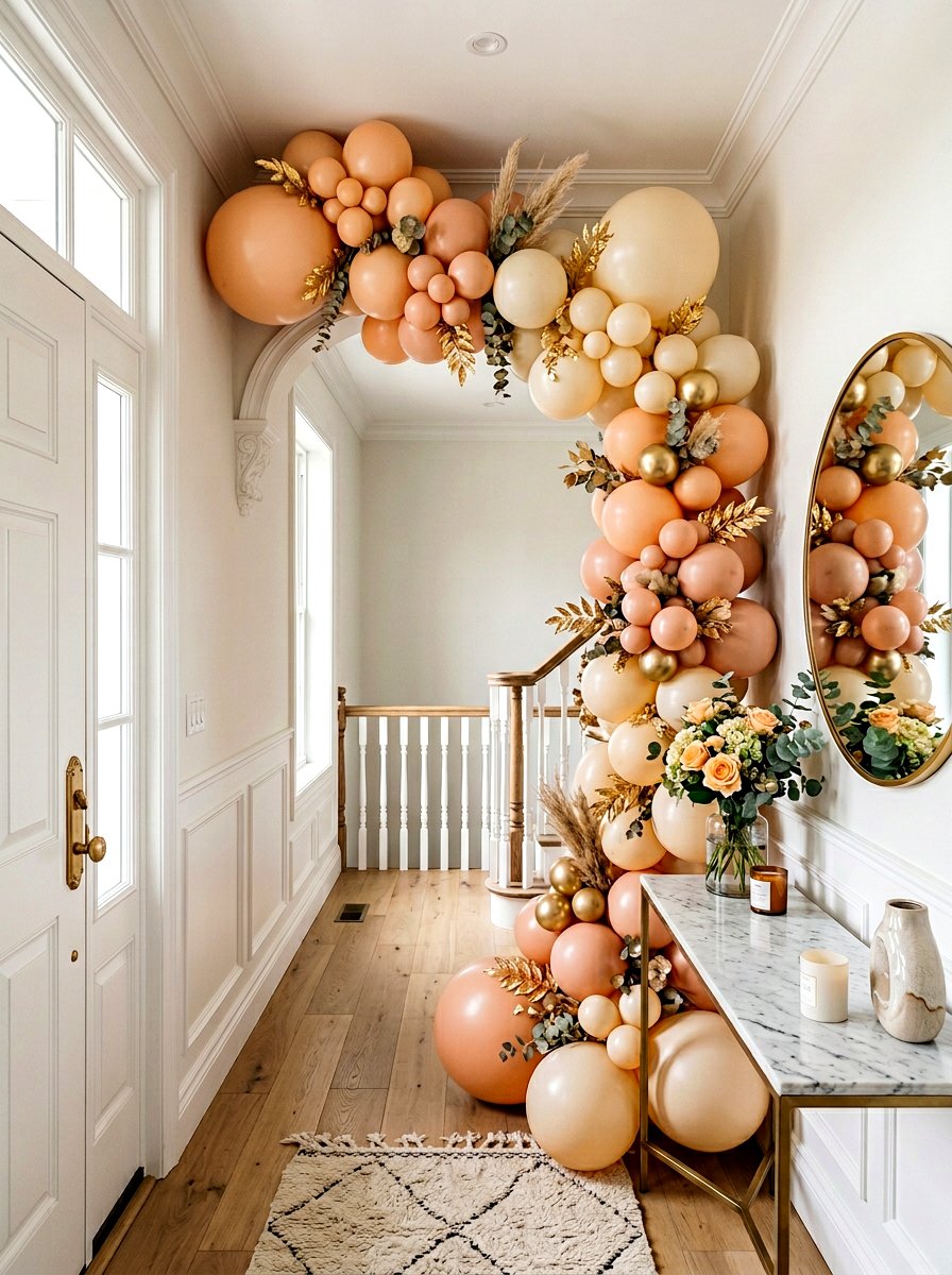Peach And Cream Balloon Garland - 25 Spring Balloon Garland Ideas