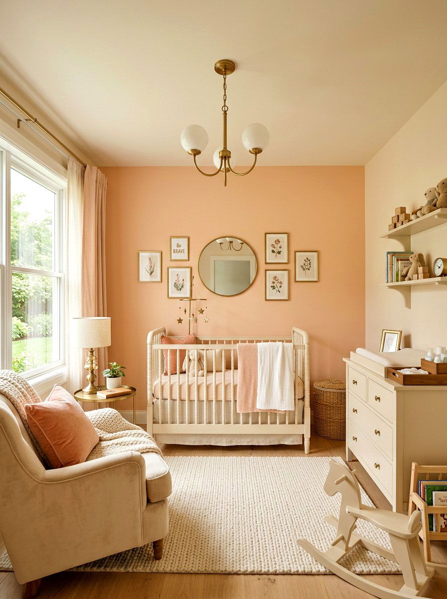 Peach And Cream Nursery - 25 Spring Nursery Decor Ideas
