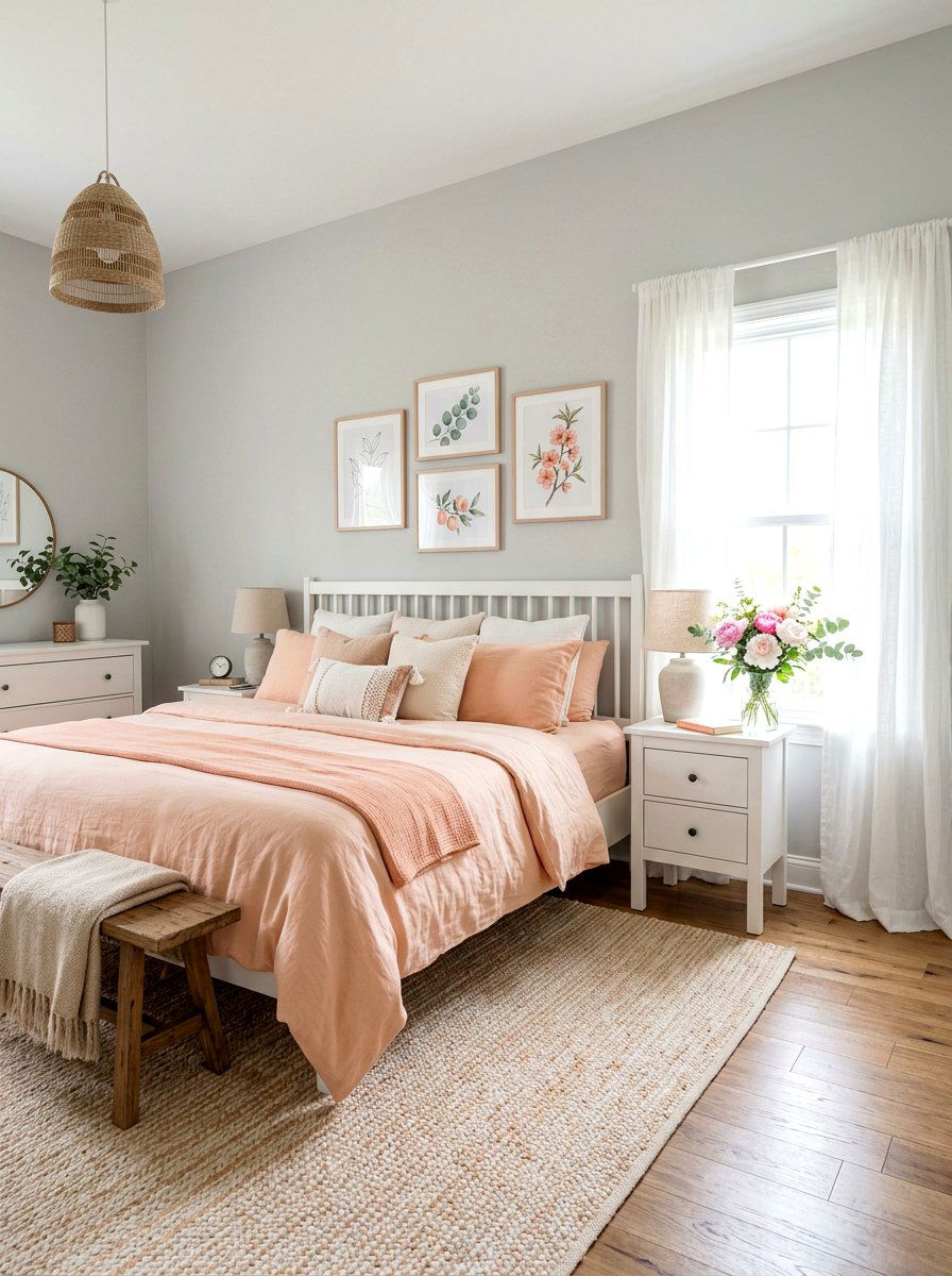 Peach Bedroom - 25 Spring Peach Decor Ideas