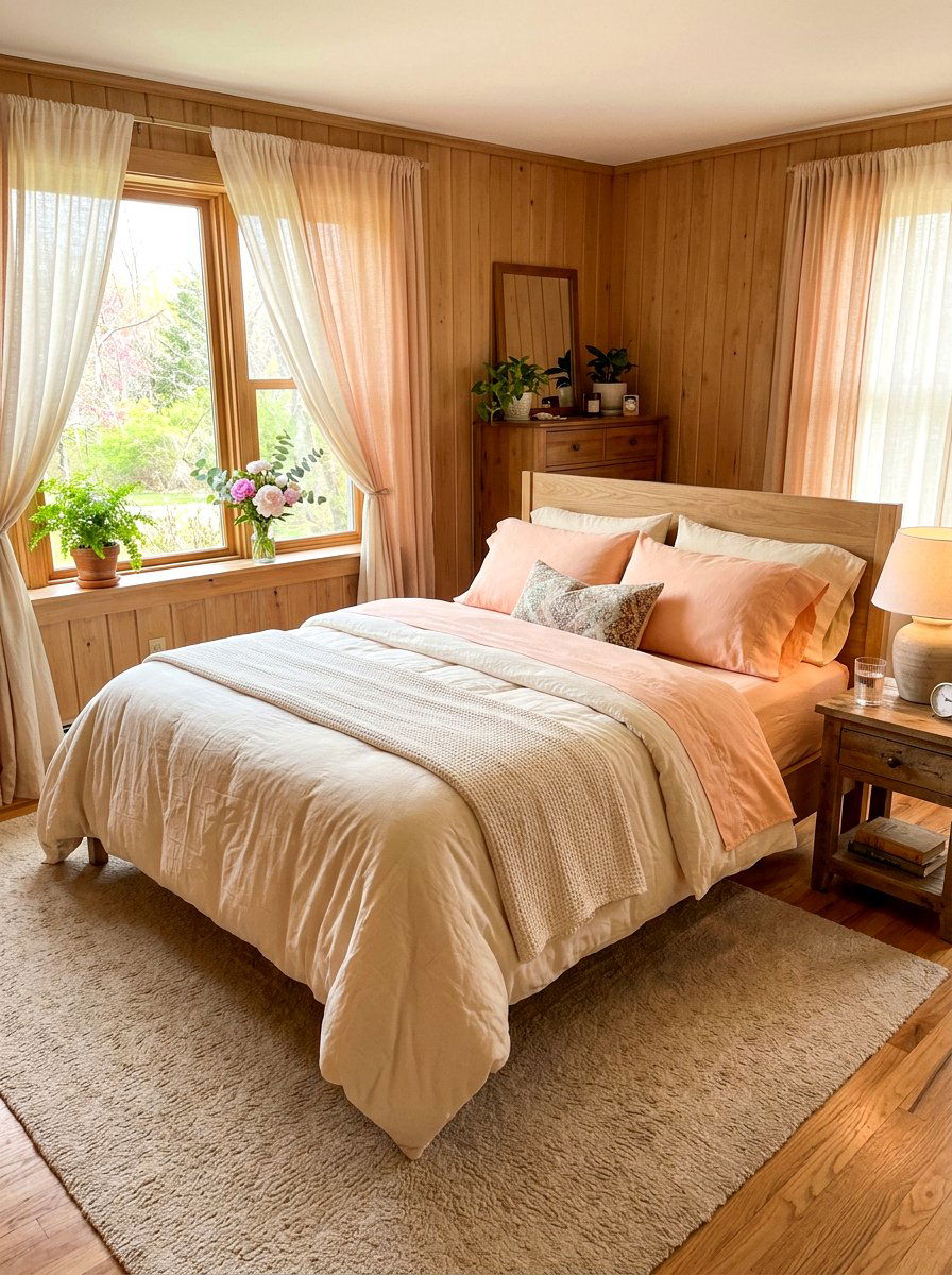 Peach Cotton Sheets - 25 Spring Bed Styling Ideas