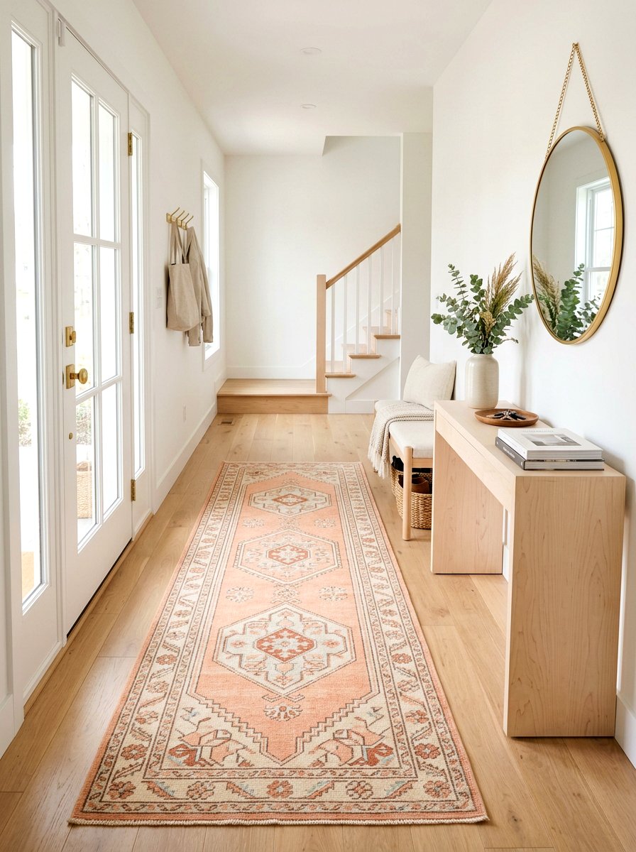 Peach Entryway Runner - 25 Spring Entryway Rug Ideas