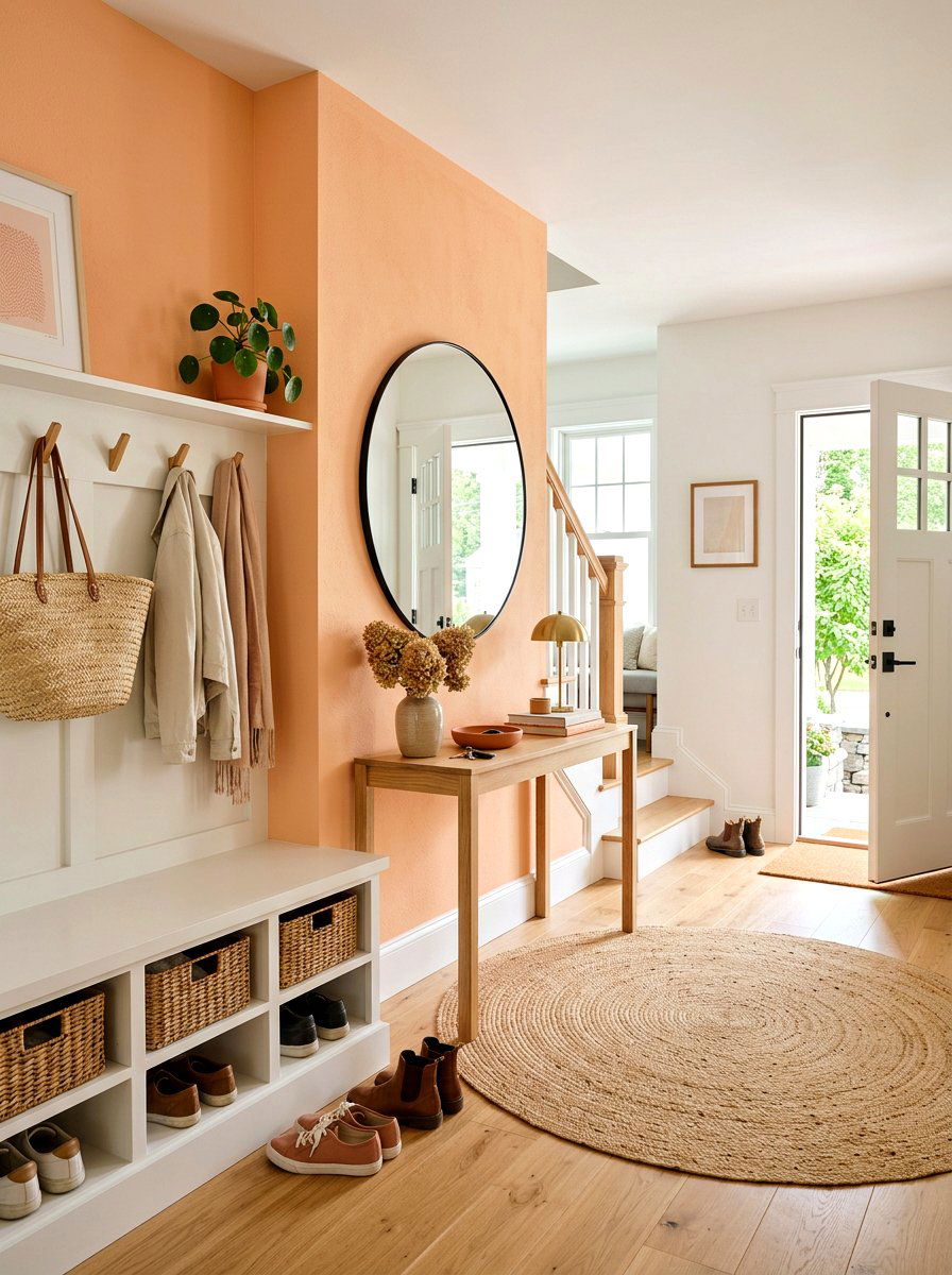 Peach Fuzz Entryway - 25 Spring Pastel Decor Ideas