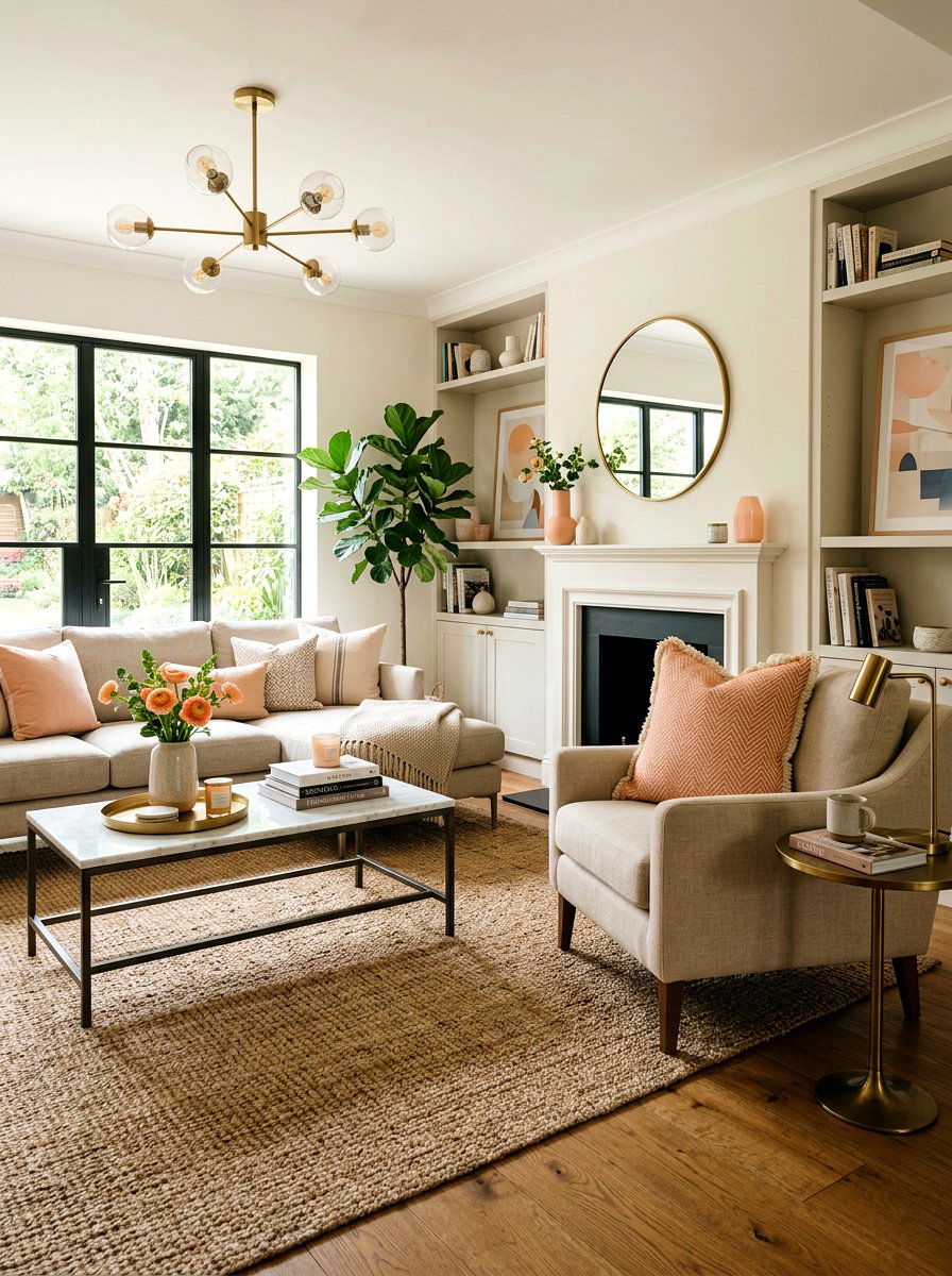 Peach Herringbone Pattern Pillow - 25 Spring Patterned Pillow Ideas