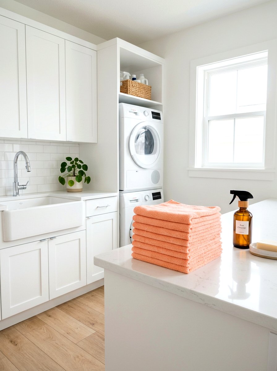 Peach Microfiber Cloth - 25 Spring Kitchen Towel Ideas