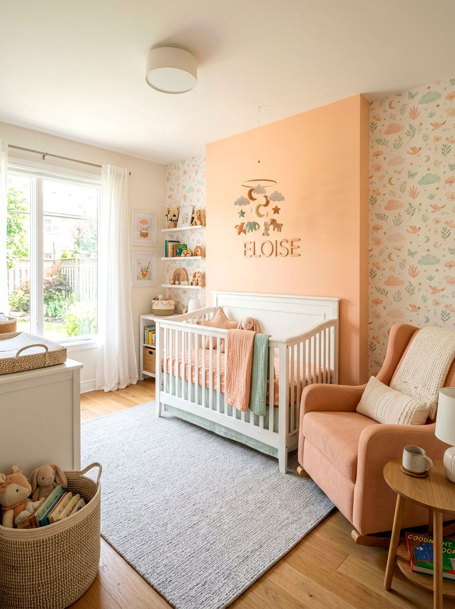 Peach Nursery - 25 Spring Peach Decor Ideas