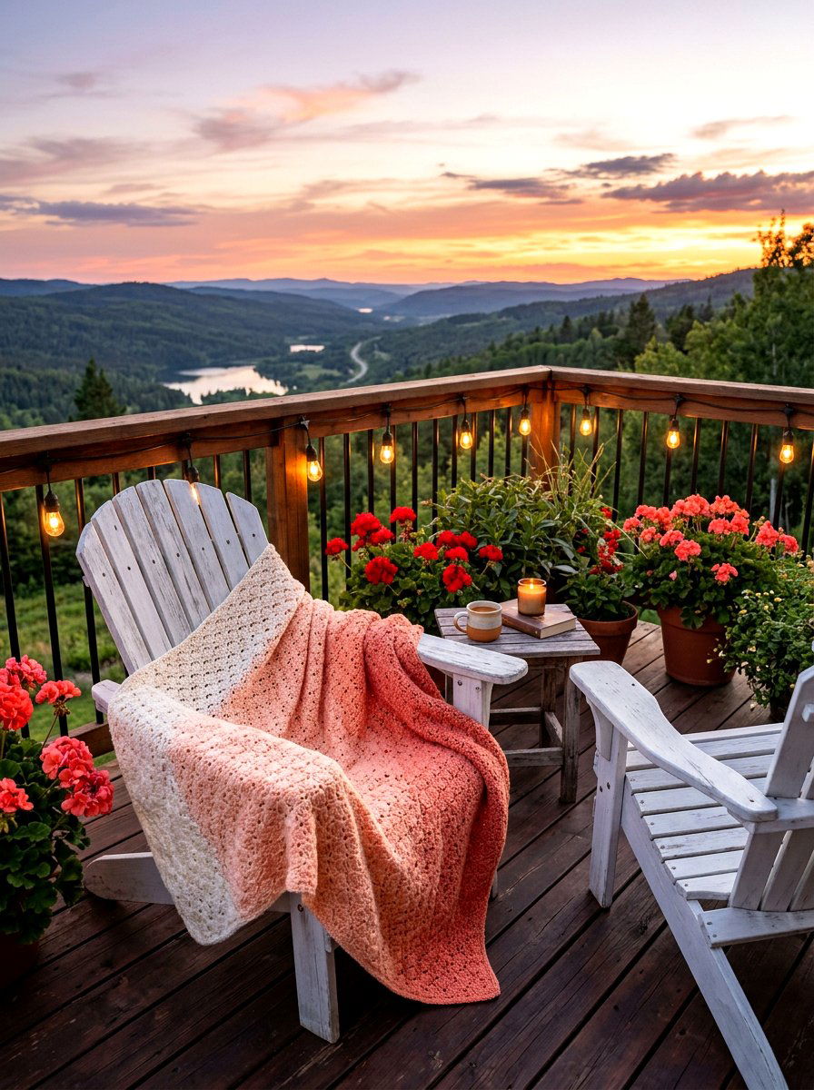 Peach Ombre Crochet Afghan - 25 Spring Crochet Throw Ideas