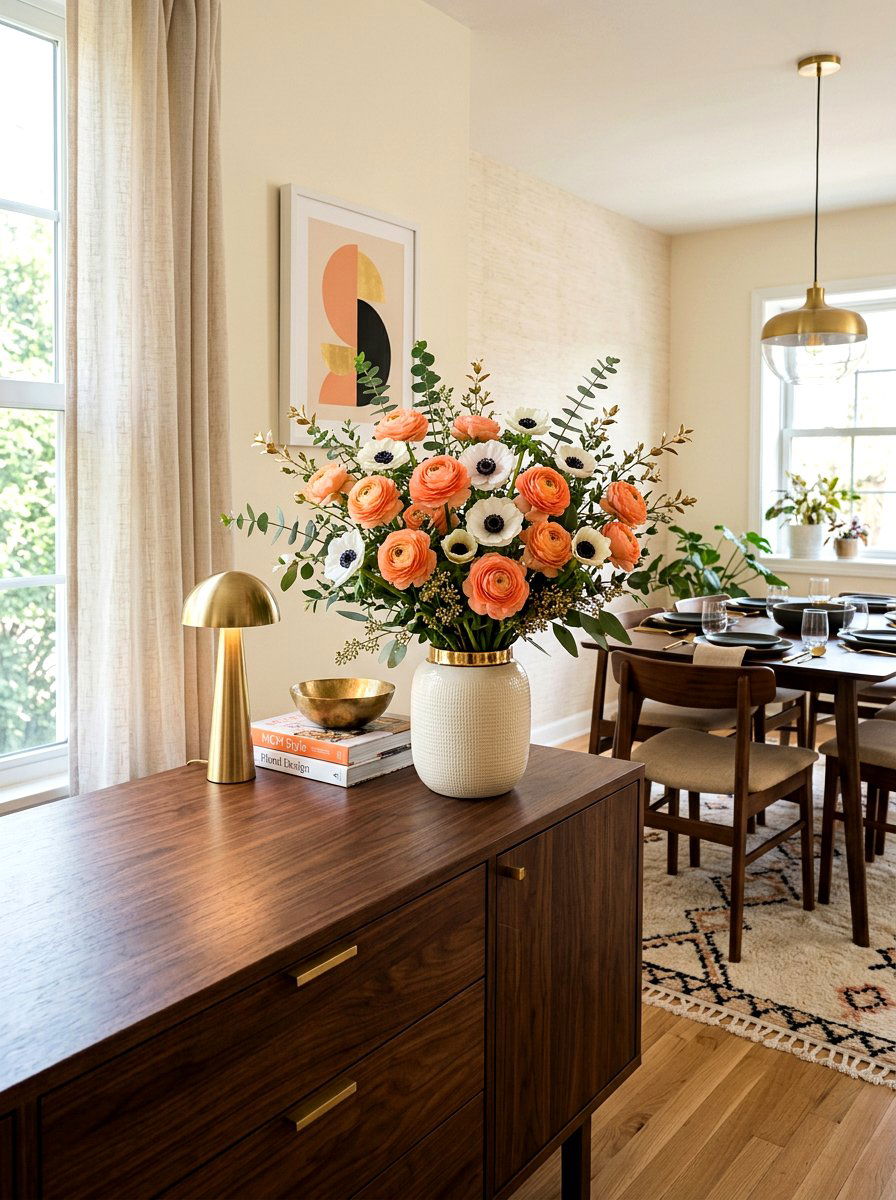 Peach Ranunculus and Anemone - 25 Spring Mixed Bouquet Ideas