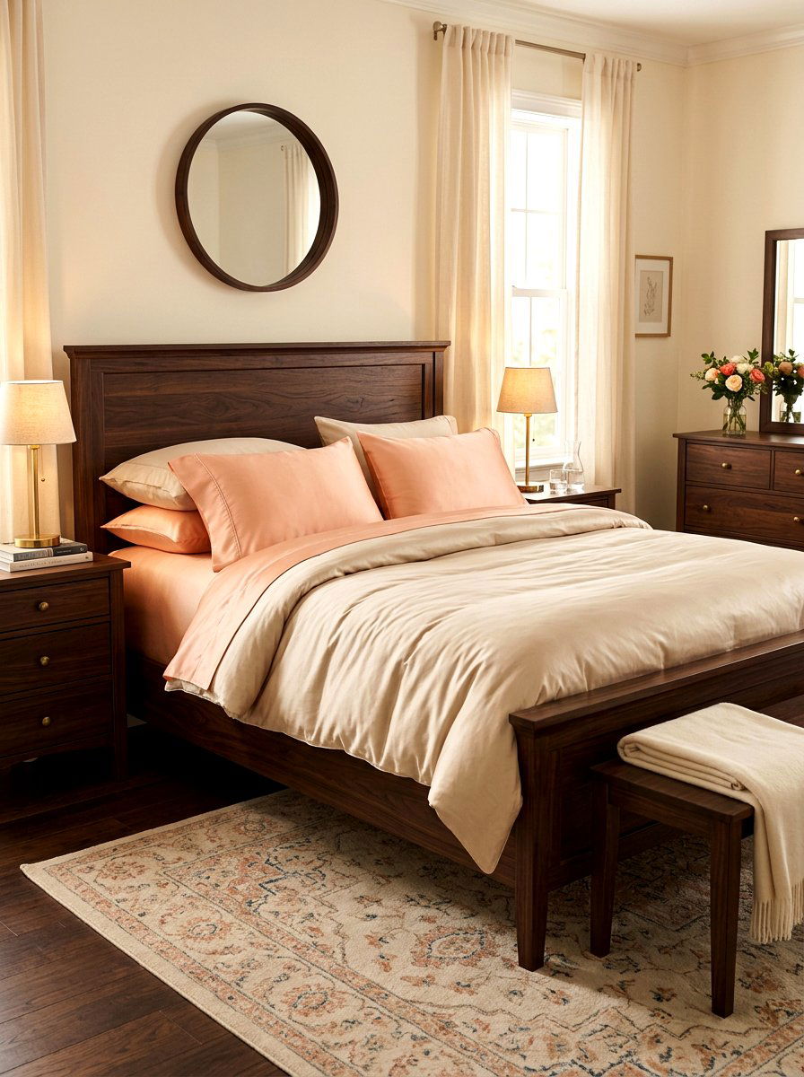 Peach Silk Pillow Case - 25 Spring Bedroom Pillow Ideas