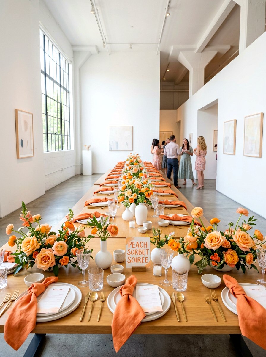 Peach Sorbet Theme - 25 Spring Wedding Table Decor Ideas