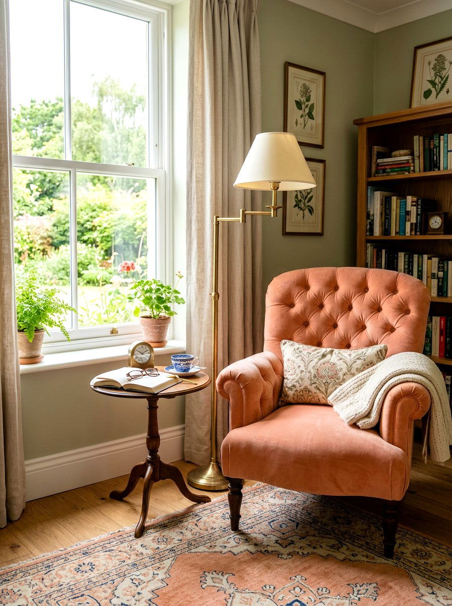 Peach Velvet Chair - 25 Spring Peach Decor Ideas