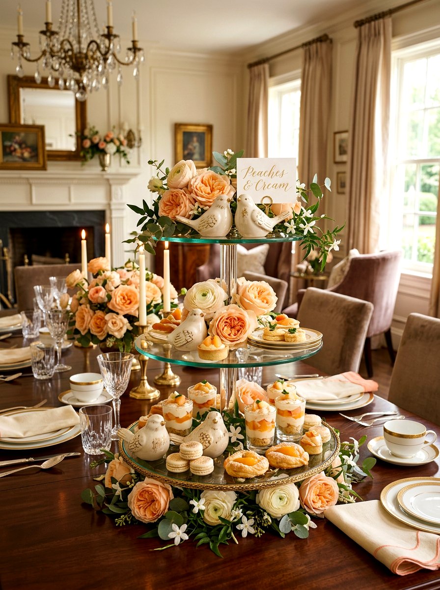Peaches And Cream - 25 Spring Tiered Tray Decor Ideas