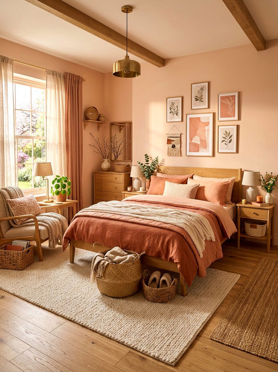 Peachy Pink Spring Bedroom - 25 Spring Kids Room Decor Ideas