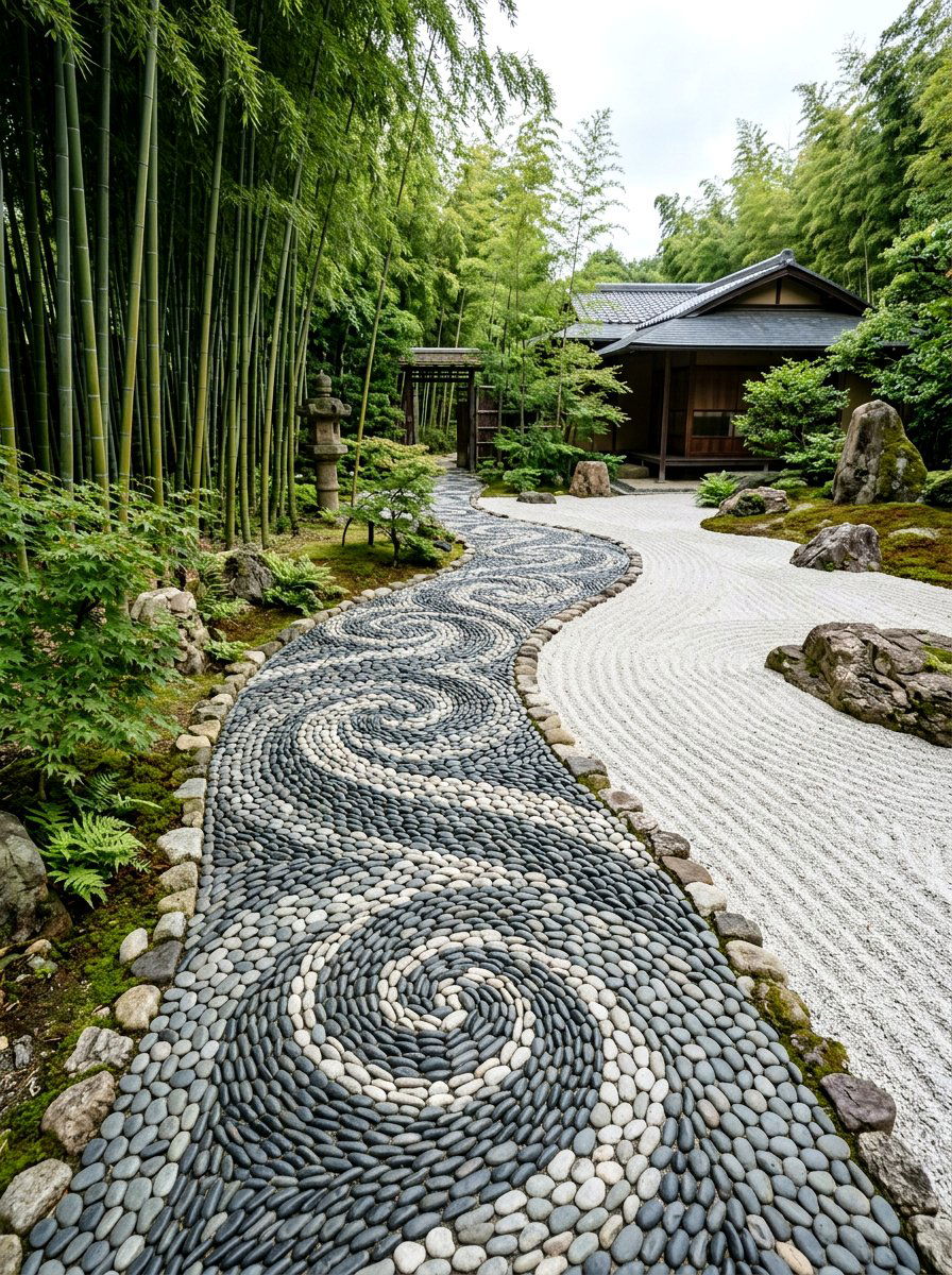 Pebble Mosaic Walkway - 25 Spring Stepping Stone Decor Ideas