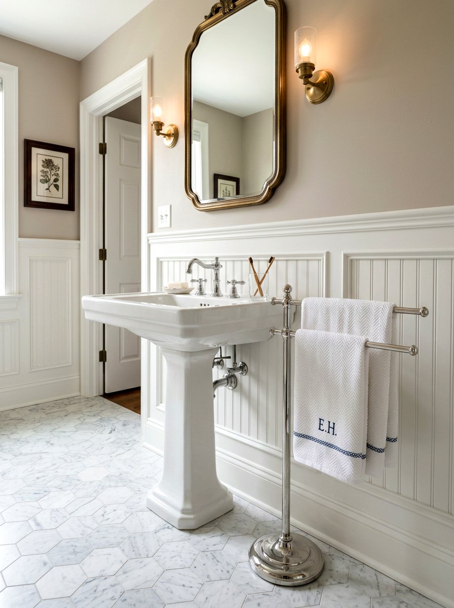 Pedestal Sink Towels - 25 Spring Towel Display Ideas