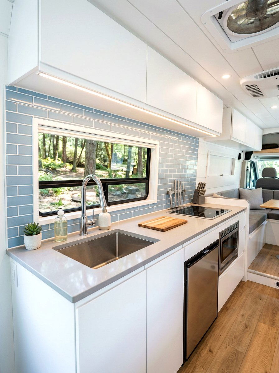 Peel And Stick Backsplash - 25 Spring Camper Decor Ideas