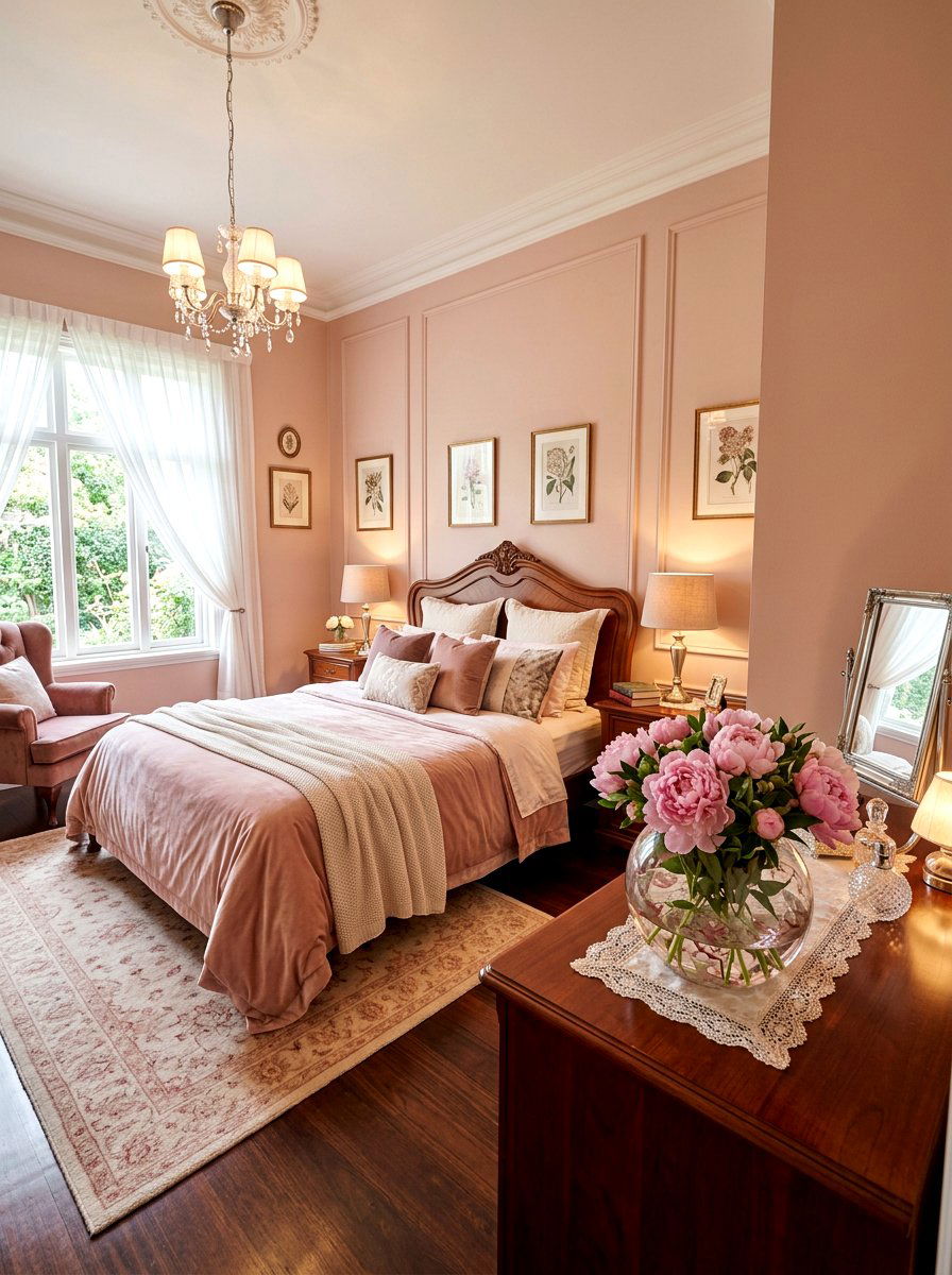 Peonies In Round Glass Bowl - 25 Spring Bedroom Vase Ideas