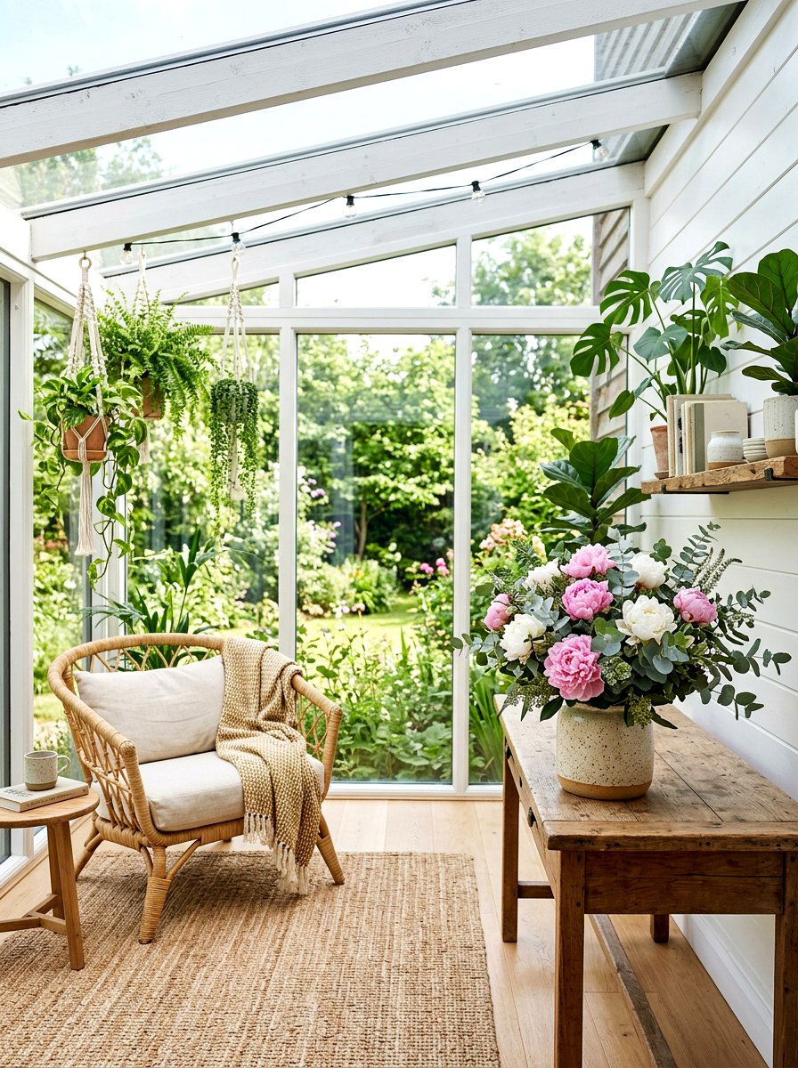 Peony And Eucalyptus Arrangement - 25 Spring Peony Arrangement Ideas