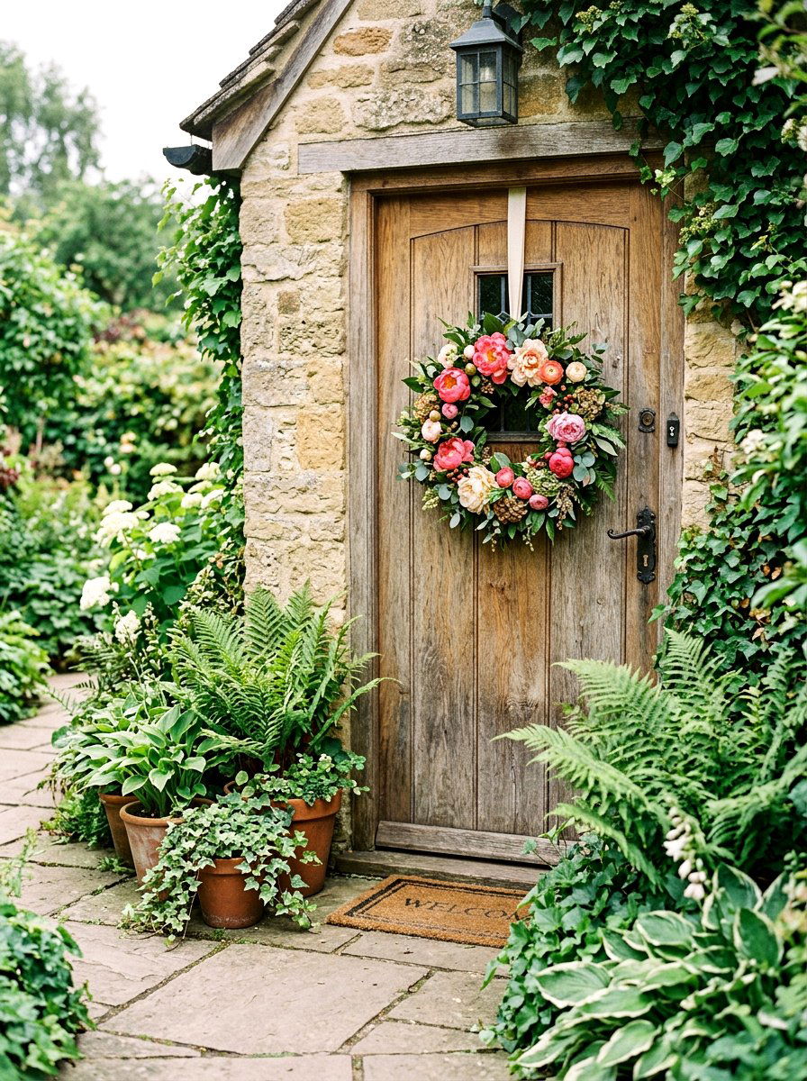 Peony And Greenery Wreath - 25 Spring Peony Wreath Ideas