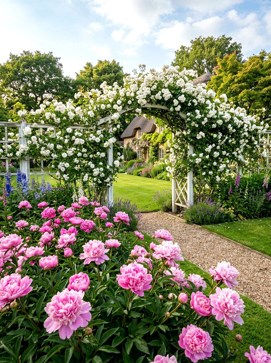 Peony And Rose Garden - 25 Spring Peony Garden Ideas