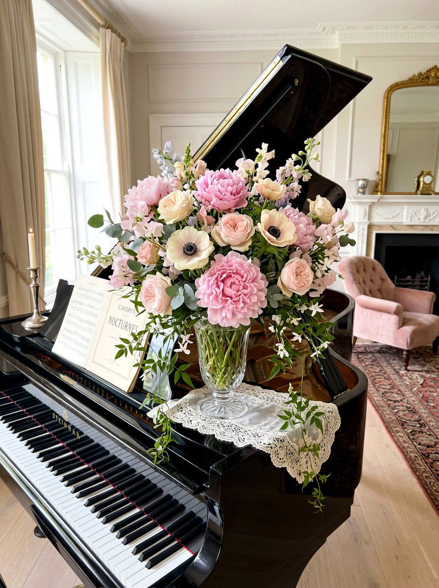Peony Anemone Romantic Centerpiece - 25 Spring Anemone Arrangement Ideas