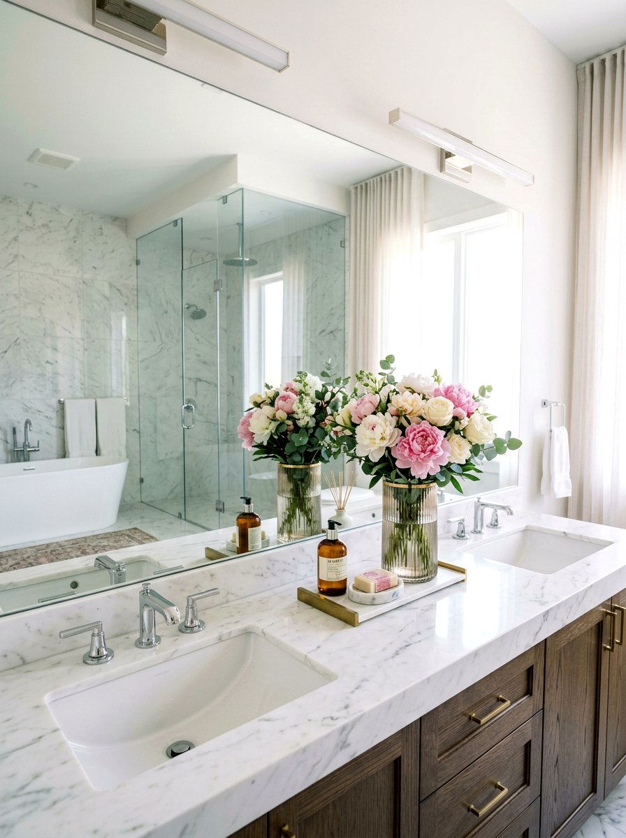 Peony Bathroom Vanity Decor - 25 Spring Peony Arrangement Ideas