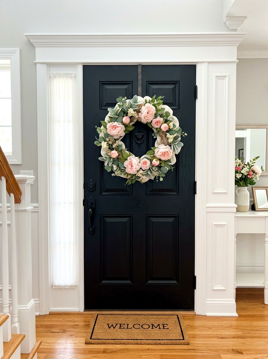 Peony Burlap Wreath - 25 Spring Burlap Wreath Ideas