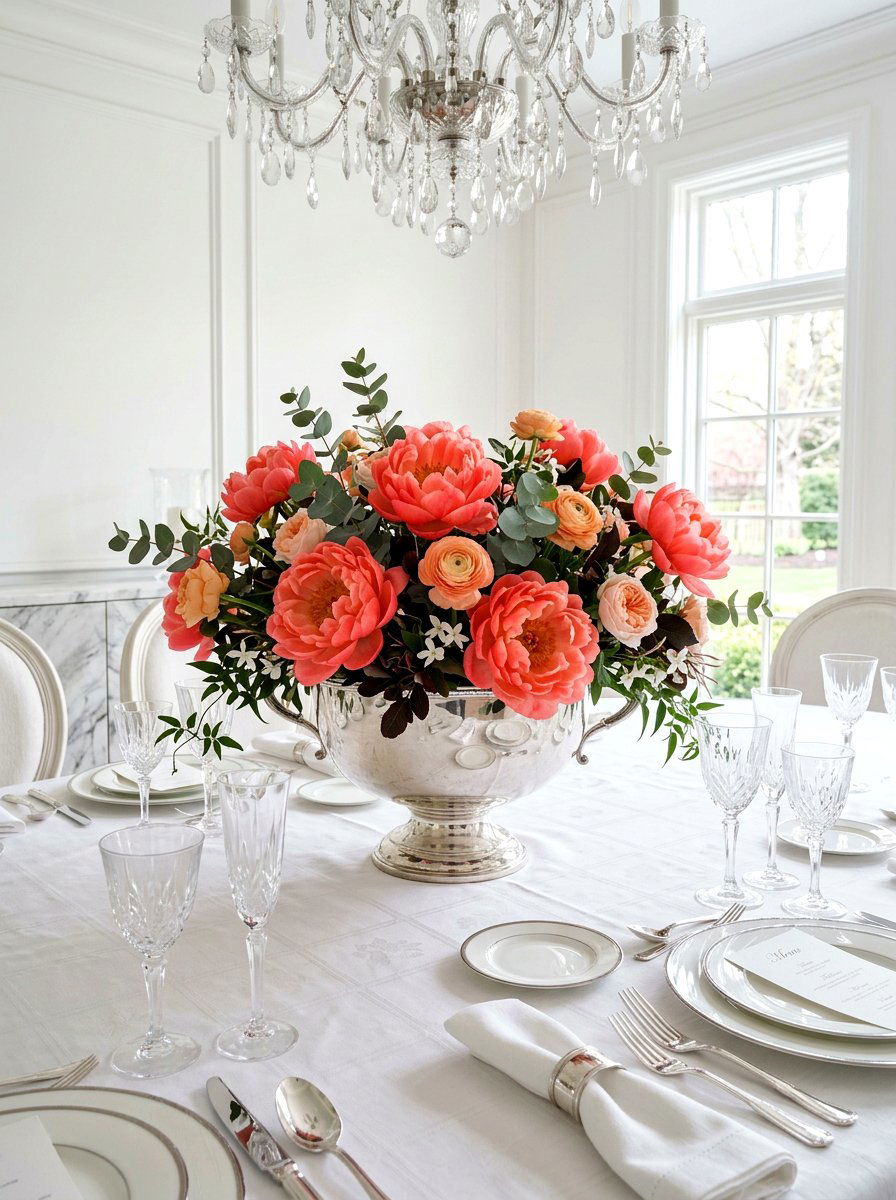 Peony Centerpiece Decor - 25 Spring Table Decor Ideas