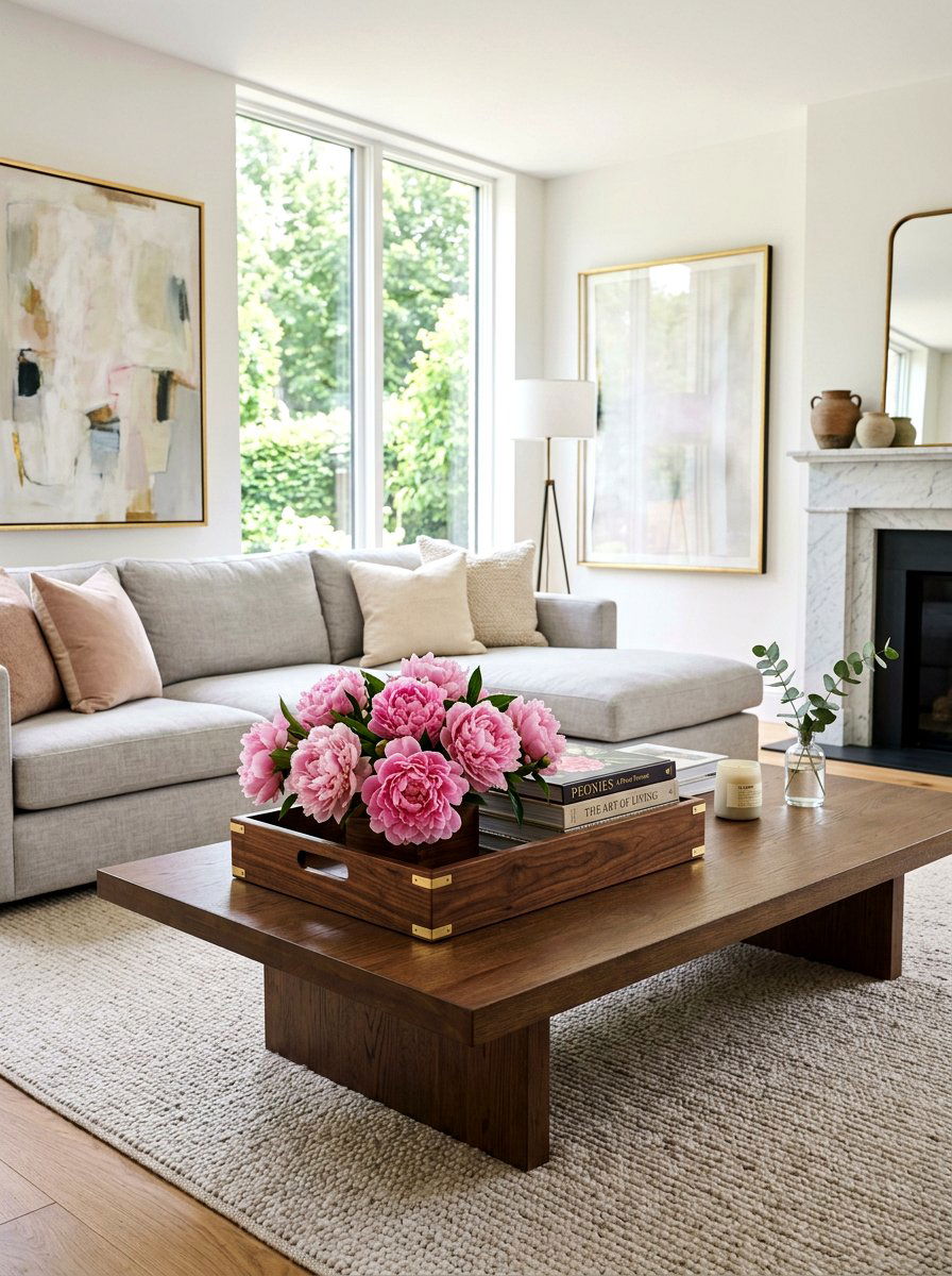 Peony Coffee Table Box - 25 Spring Wooden Box Decor Ideas