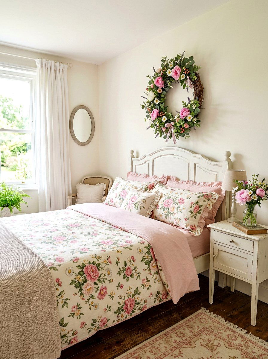 Peony Daisy Floral - 25 Spring Daisy Wreath Ideas