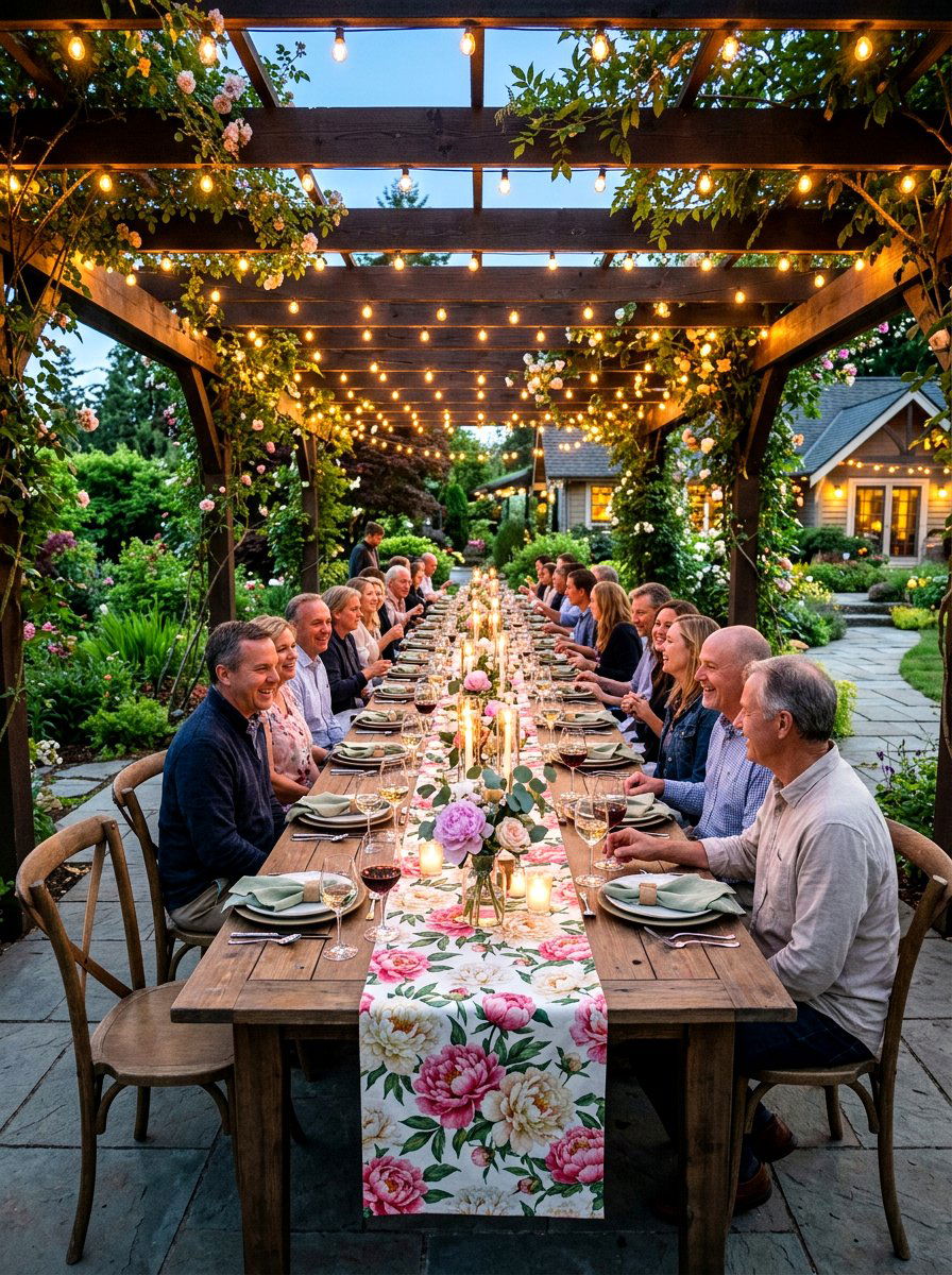 Peony Dining Table Runner - 25 Spring Peony Arrangement Ideas