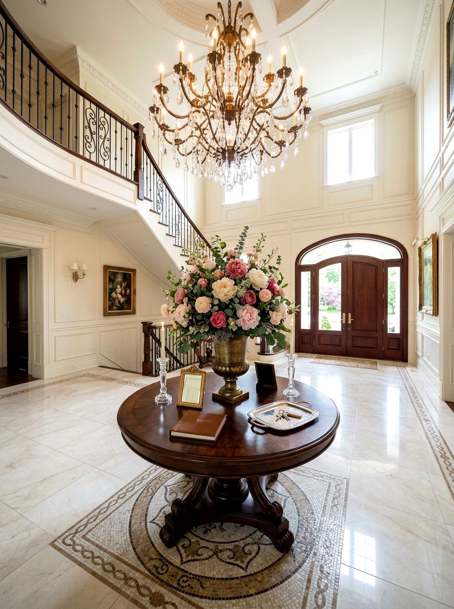 Peony Entryway Table Decor - 25 Spring Peony Arrangement Ideas