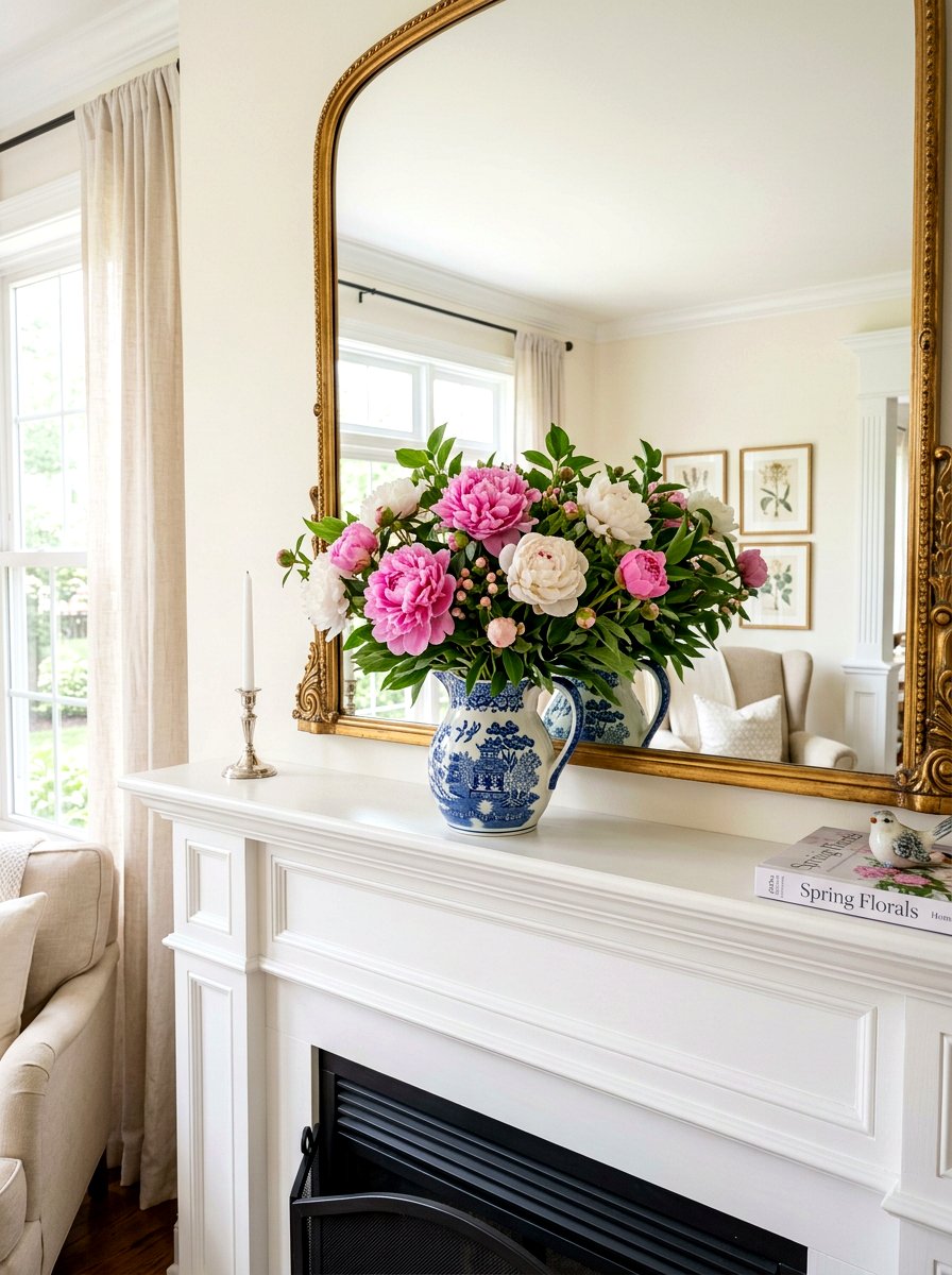 Peony Floral Arrangement - 25 Spring Preppy Decor Ideas