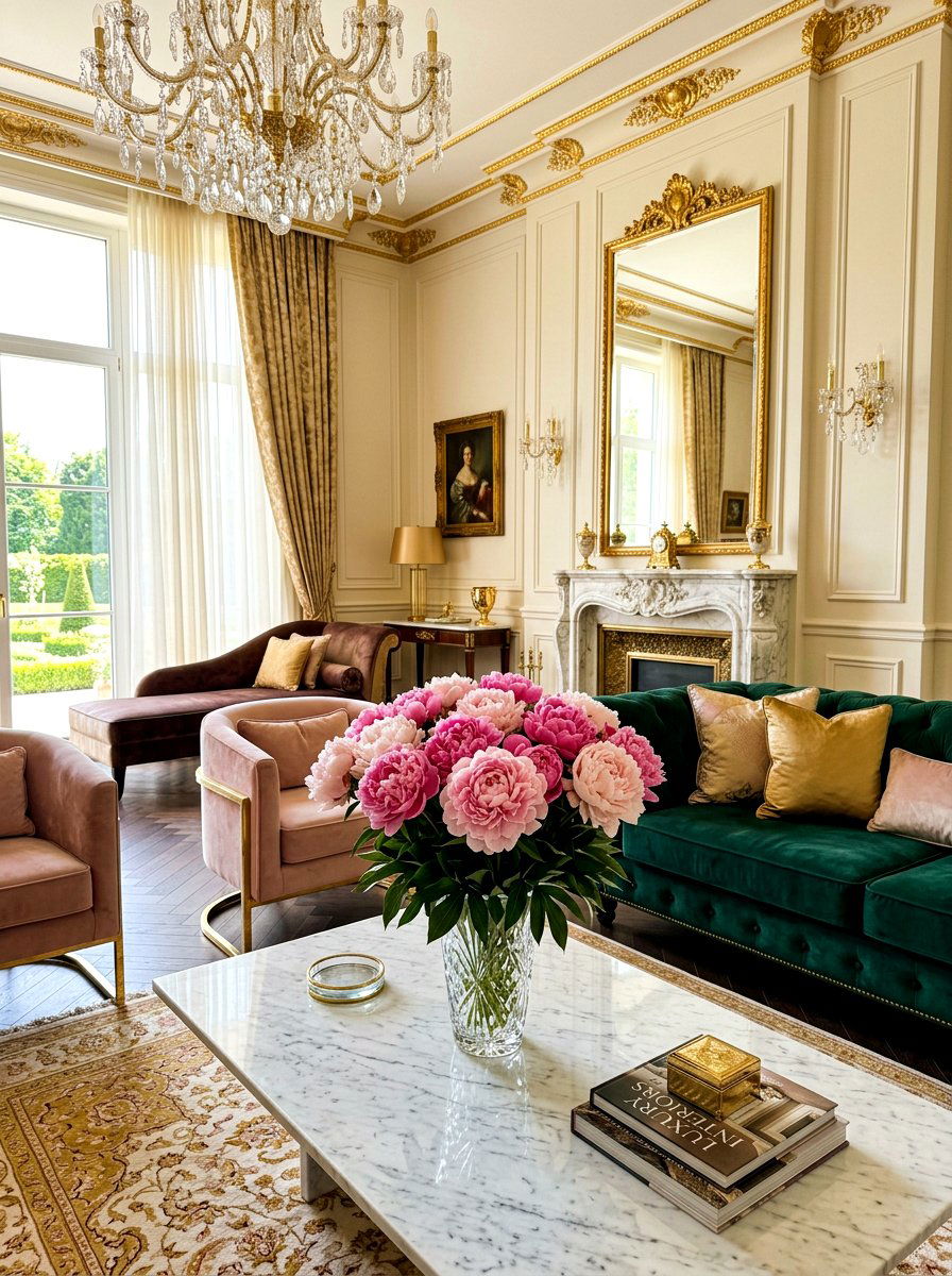 Peony Floral Bouquet - 25 Spring Living Centerpiece Ideas