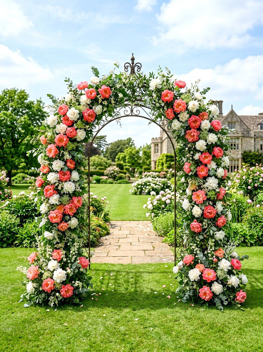 Peony Floral Decor - 25 Spring Arbor Decor Ideas