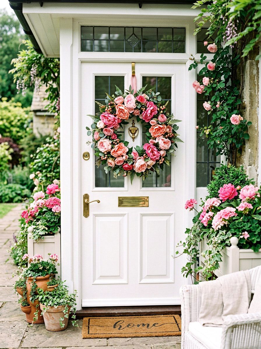 Peony Flower Arrangement - 25 Spring DIY Wreath Ideas