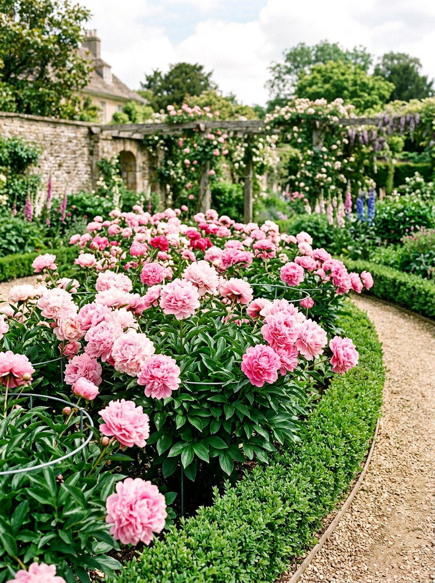 Peony Flower Bed - 25 Spring Flower Border Ideas