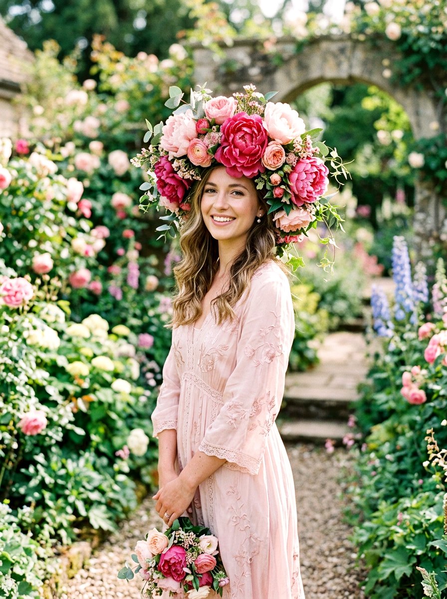 Peony Flower Crown - 25 Spring Flower Crown Ideas