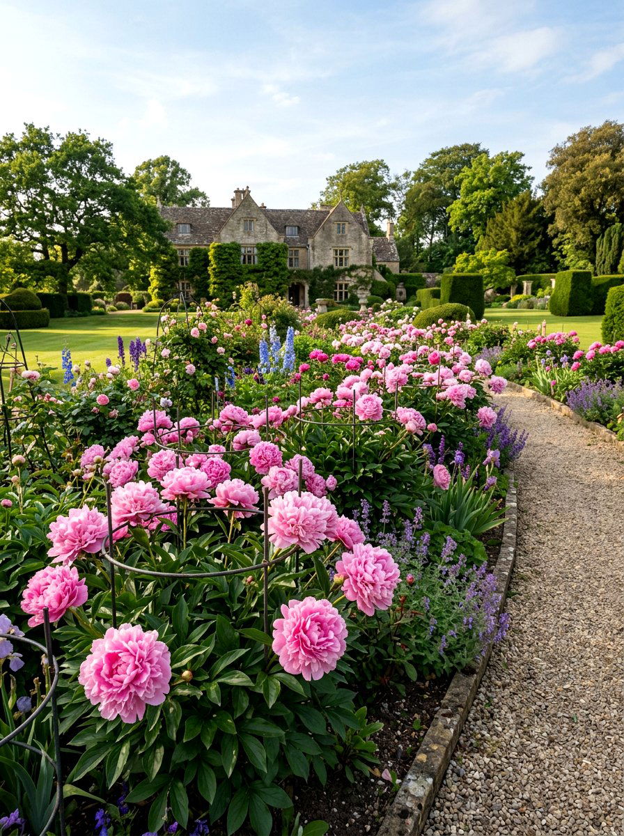 Peony Garden Border - 25 Spring Flower Garden Ideas