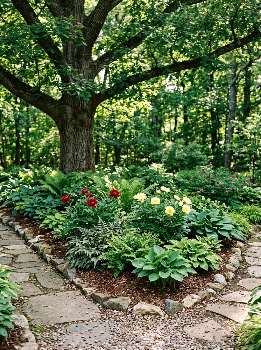 Peony Garden Shade Corner - 25 Spring Peony Garden Ideas