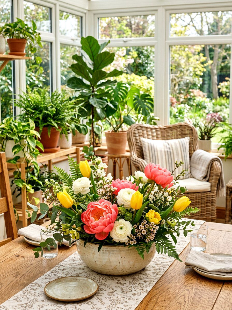 Peony and tulip spring centerpiece - 25 Spring Peony Centerpiece Ideas