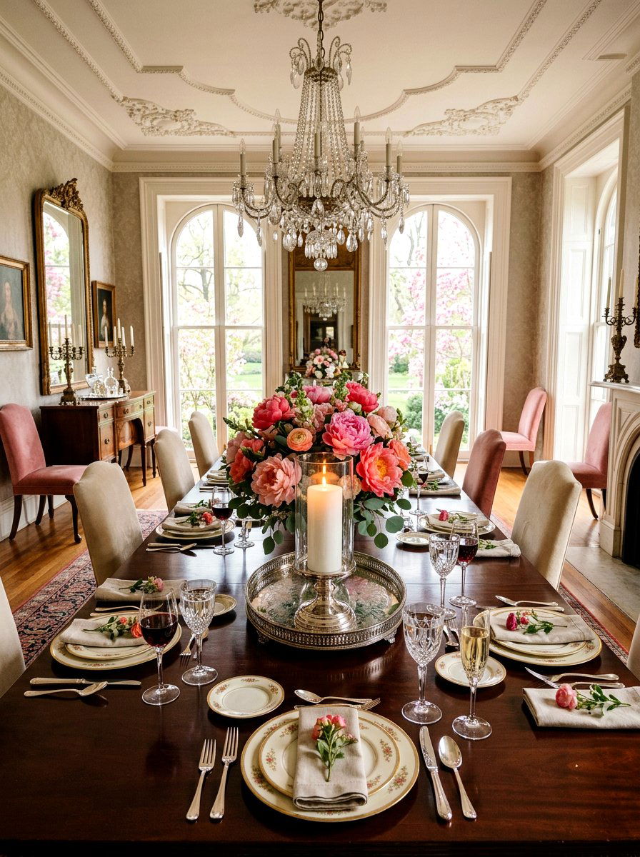 Peony candle centerpiece - 25 Spring Candle Decor Ideas