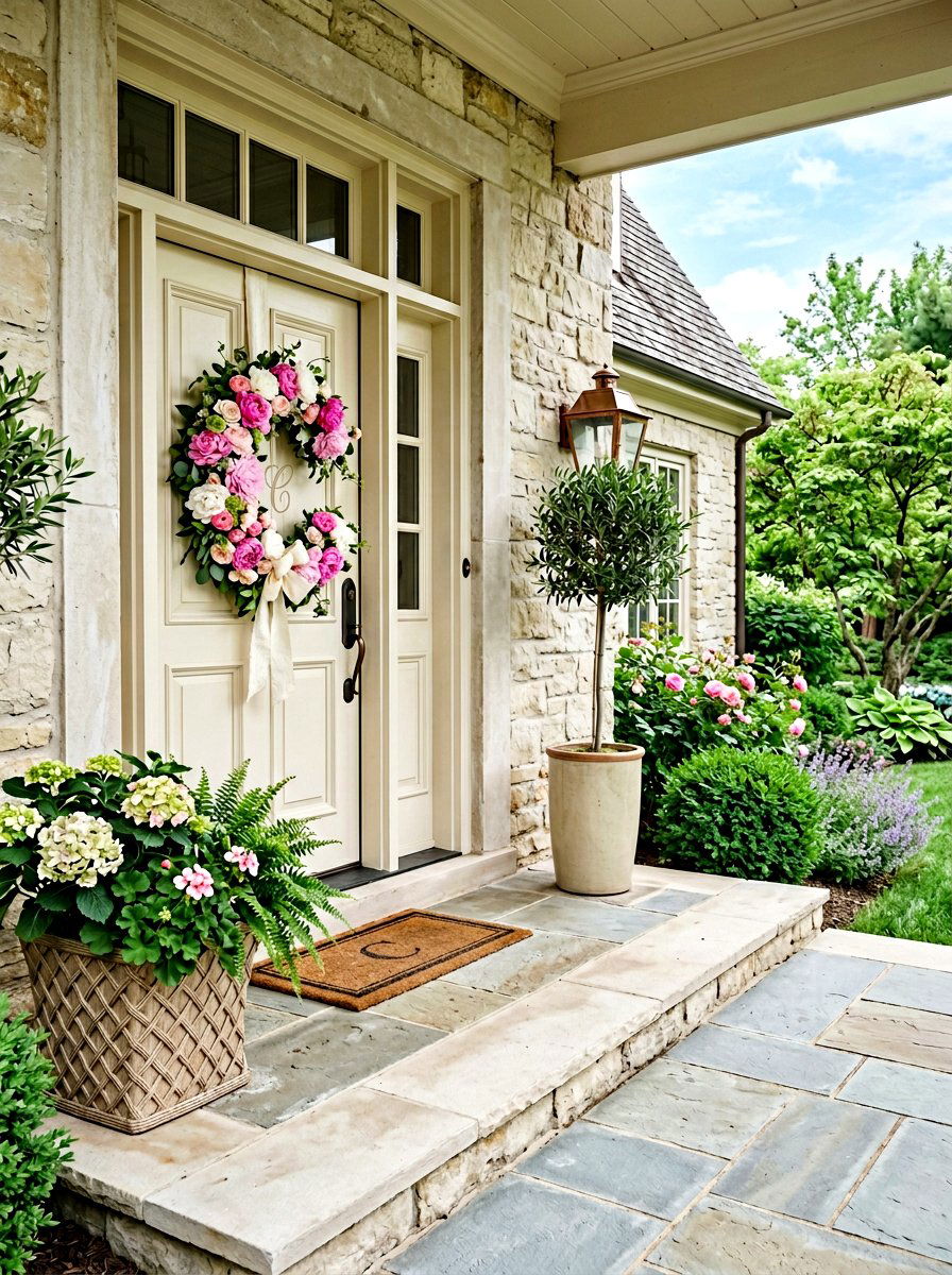 Peony letter wreath - 25 Spring Letter Wreath Ideas