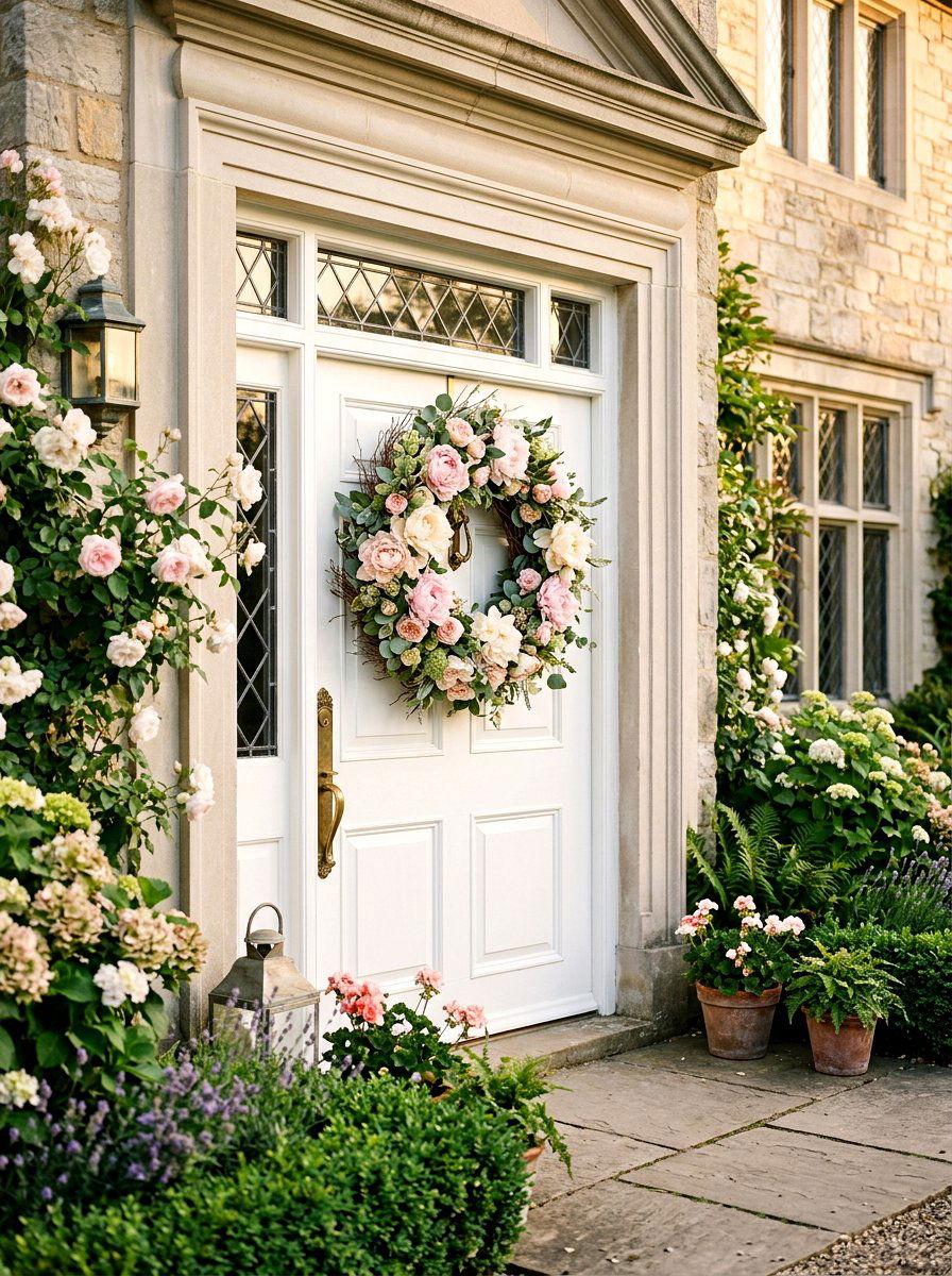 Peony wreath - 25 Spring Wreath Craft Ideas