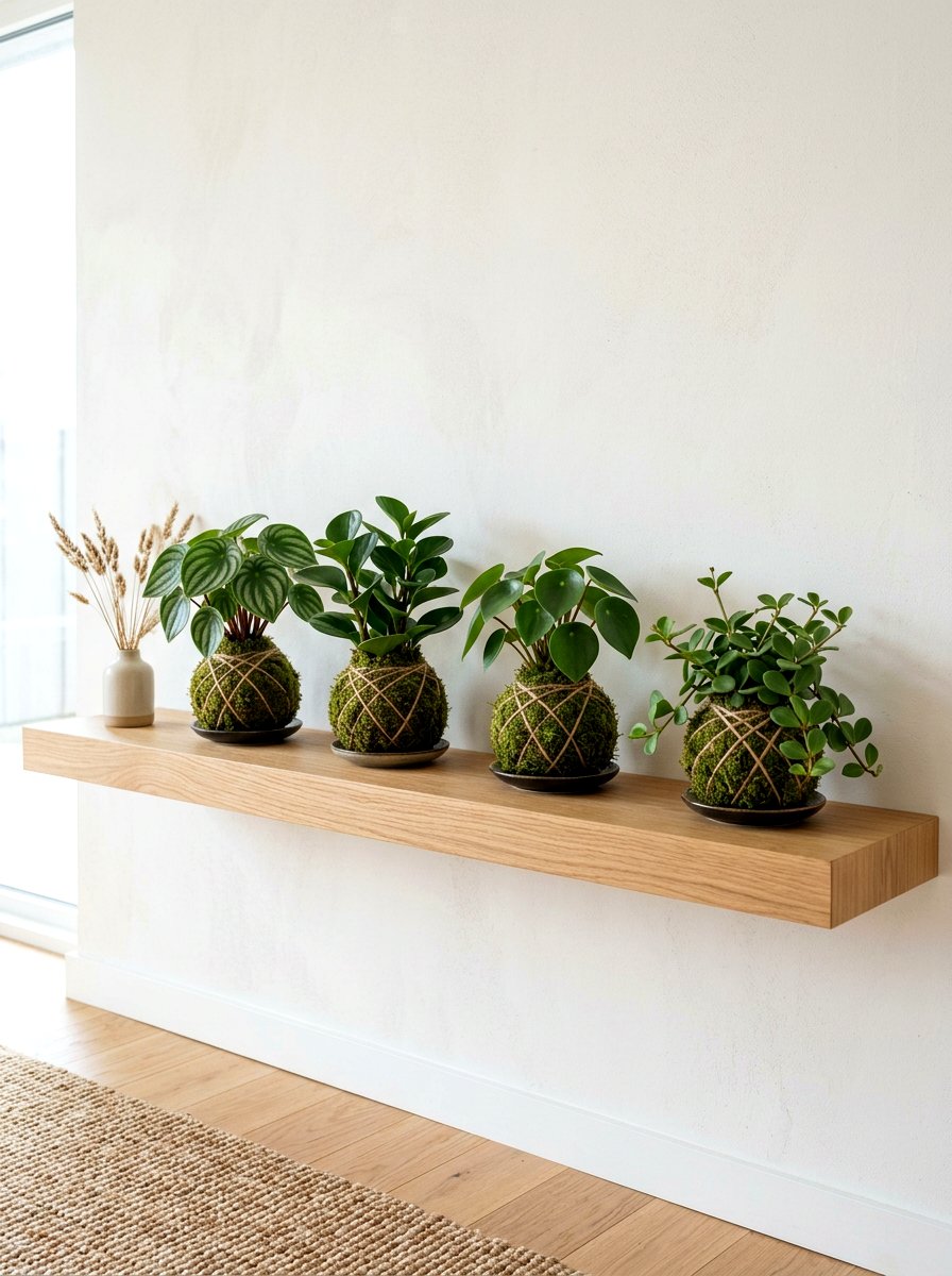 Peperomia Kokedama Display - 25 Spring Kokedama Ideas