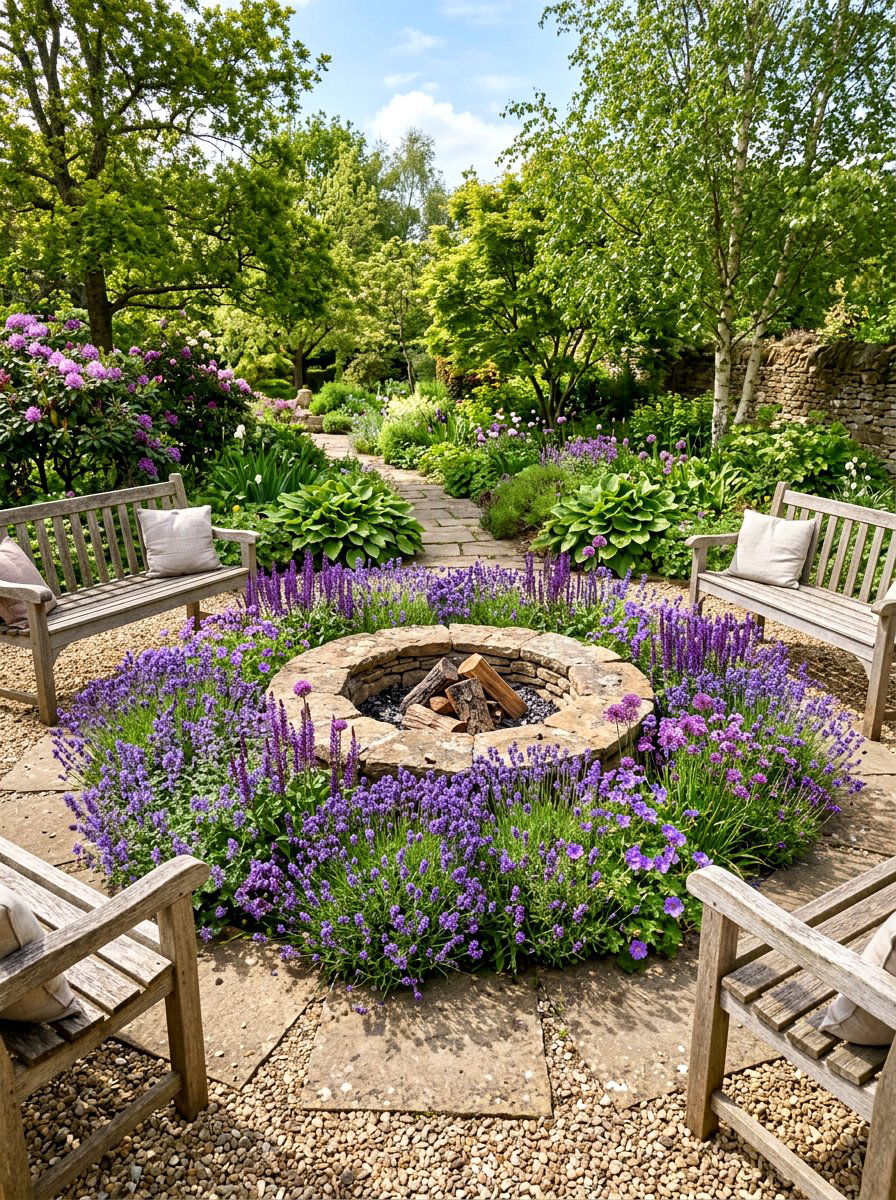 Perennial Flower Border For Fire Pit - 25 Spring Fire Pit Area Decor Ideas