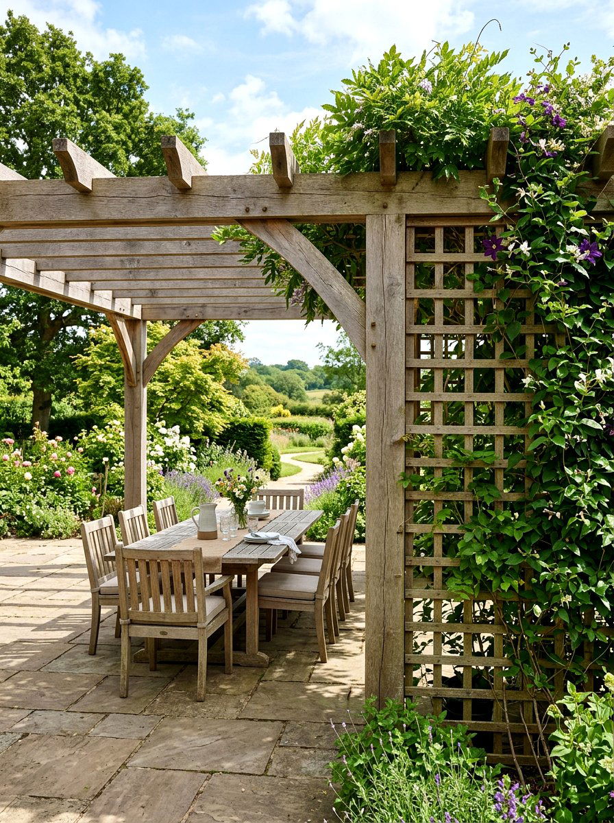 Pergola Side Trellis - 25 Spring Trellis Decor Ideas